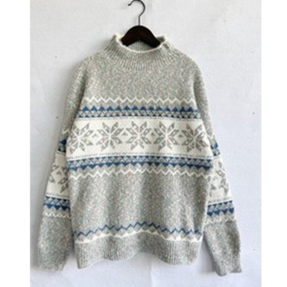 New Chenille Thickened Snowflake Pattern Turtlene… - image 2